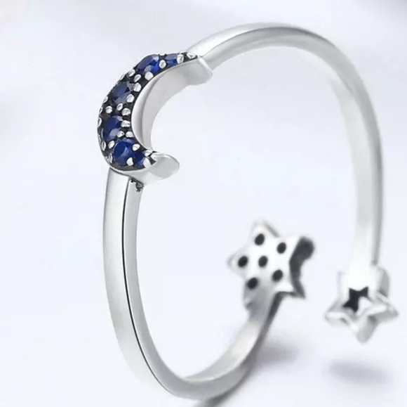 NEW S925 REVERSIBLE STARRY NIGHT RING - Picture 3 of 7